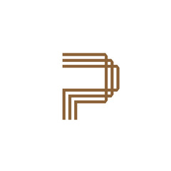 Capital letter P. Made of of three stripes . creative letter P stripes Logo, monogram, emblem trendy design.