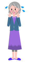 シニア　女性　ジェスチャー