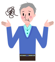 シニア　男性　ジェスチャー