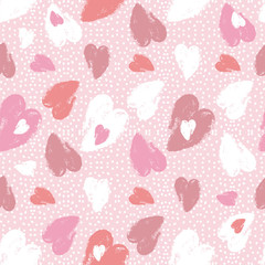 Pink  background with   valentine heart,  vector illustrationIde