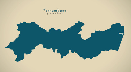 Modern Map - Pernambuco BR Brazil Illustration