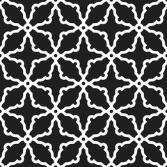 Seamless vector black and white ornament in arabian style. Geometric abstract background. Pattern for wallpapers and backgrounds