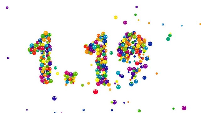 Colorful candy sweets arranged in shape of 1.1% percent on white background