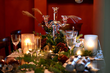 Fototapeta na wymiar Christmas dining table