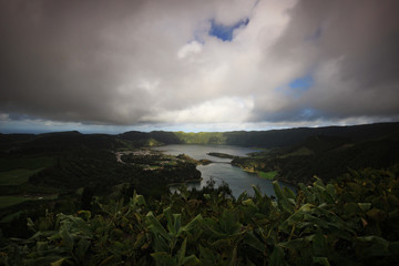 Fototapeta premium sete cidades lagoon in sao miguel island in Azores, Portugal