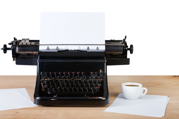 Vintage typewriter, journalism and writing concept