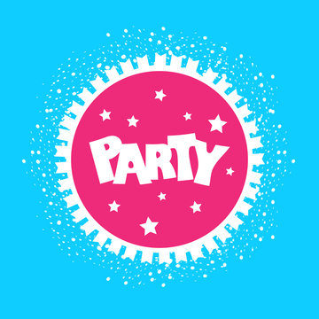Party banner. Party invitation with abstract background. Vector illustration.