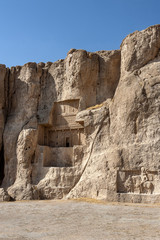 Iran, Necropolis (Naqsh-e Rustam, Ka'ba-ye Zartusch): The ancient necropolis place in Iranian Pars Province about 12 km northwest of Persepolis.