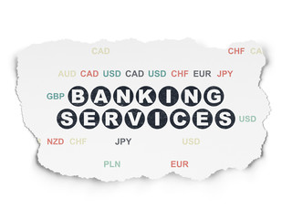 Obraz premium Banking concept: Banking Services on Torn Paper background