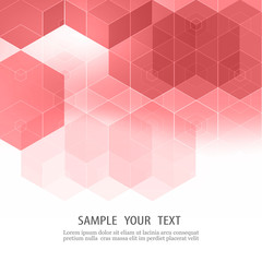Fototapeta premium Vector abstract pink flyer design with geometric hexagonal background Design element