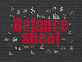 Banking concept: Balance Sheet on wall background