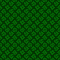 Seamless four clover vector pattern wallpaper.  St patrick's day irish clover. - 130400152