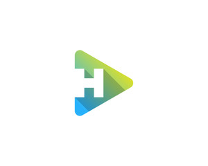 Letter H Play Media Logo Design Element