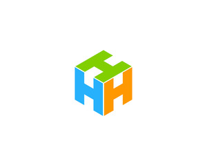 Fototapeta premium Letter H 3D Cube Box Logo Design Element