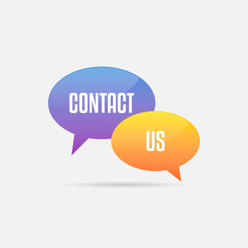 Contact Us Chat Bubbles Vector Illustration