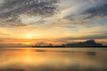 Fototapeta na wymiar Sunrise at Baan Sam Chong Tai, Phang Nga,Thailand.
