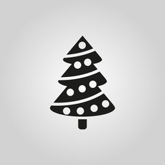 Christmas tree icon. New year and xmas, christmas, winter symbol. Flat design. Stock - Vector illustration