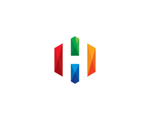 Letter H Hexa Color Logo Design Element