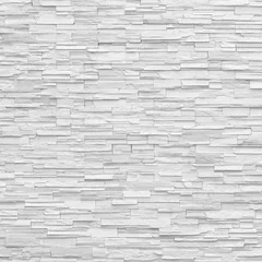 Aluminium Prints Stones pattern of decorative slate stone white wall surface