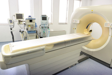 CT scanner in hospital laboratory.
