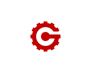 Letter G Gear Logo Design Template Element