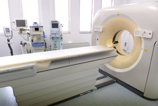 CT scanner in hospital laboratory.
