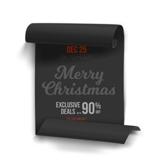 Illustration of Marry Christmas Vector Scroll Banner Template Isolated on White Background. Realistic Vector Ribbon Banner Icon. Holiday Christmas Season Winter Sale Paper Scroll