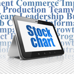 Finance concept: Tablet Computer with Stock Chart on display
