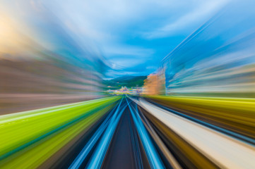 Speed motion in urban highway road tunnel