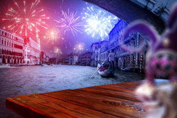 Obraz premium wooden desk and new year time 