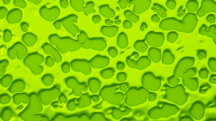 Green abstract, three-dimensional background with flowing fluid