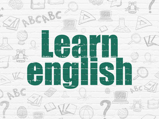 Education concept: Learn English on wall background