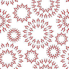 Seamless abstract pattern round ornament on white background. Vector illustration.
