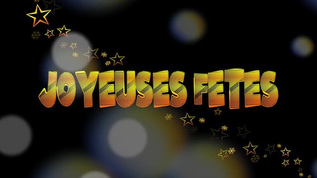 joyeuses f&ecirc;tes or fond noir et &eacute;toiles