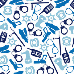 Vector seamless pattern of police equipment vector illustration