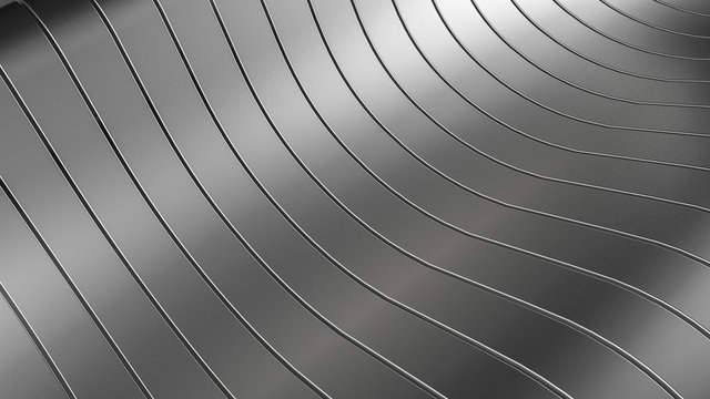 Black, stylish, modern metallic background with smooth lines. 3d