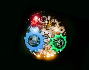 steel gear texture for background