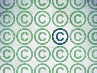 Law concept: copyright icon on Digital Data Paper background