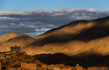 Moroccan village in the Atlas mountains, Morocco, Africa