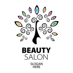 peacock logo for beauty salon