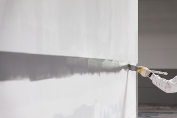 painting a wall - grey on white 