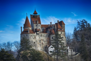 Obraz premium The medieval Castle of Bran, known for the myth of Dracula.