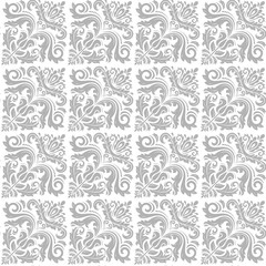 Seamless classic vector light silver pattern. Traditional orient ornament. Classic vintage background