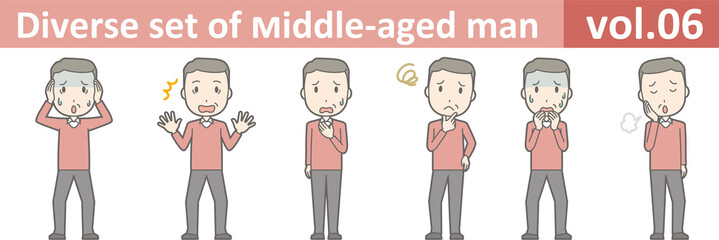 Diverse set of middle-aged man , EPS10 vector format vol.06
