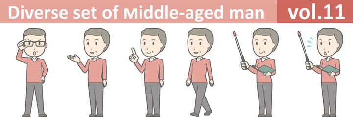 Diverse set of middle-aged man , EPS10 vector format vol.11