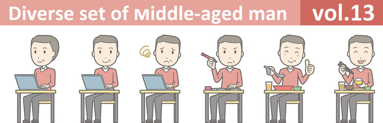 Diverse set of middle-aged man , EPS10 vector format vol.13