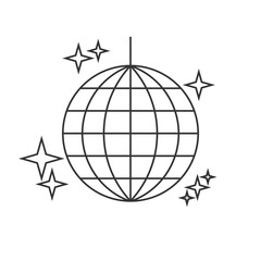 Disco ball line icon