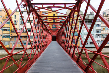 Steel bridge, Girona. Spain.