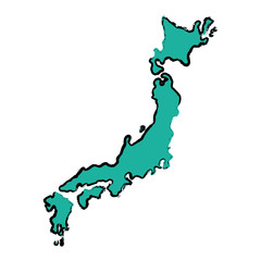 Japan country map icon vector illustration graphic design