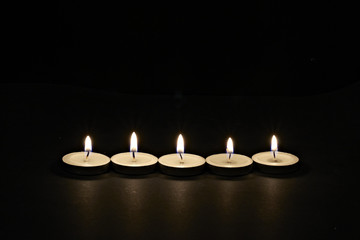 Group of candles with black background